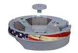 Painted Faded and Cracked USA American Flag - Vinyl Skin Partial Wrap Graphic fits Top Half of Ultraskiff 360 (ULTRASKIFF NOT INCLUDED)